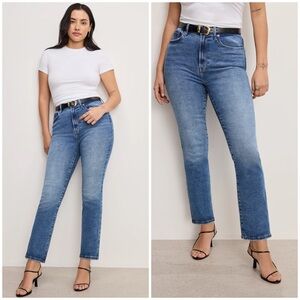 Good American Blue Straight Leg Jeans